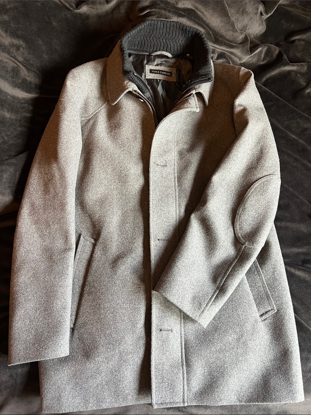 Vince Camuto Men's Light Gray Wool Pea Coat